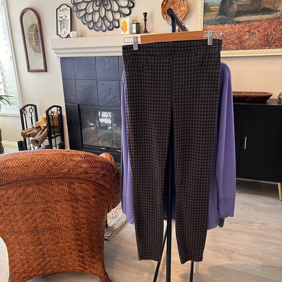 Spanx Leggings Womens Size M/M Black & Gray Houndstooth Pattern Ankle Jean-ish - Picture 15 of 15